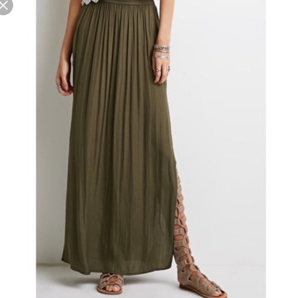 plus size maxi skirt with double slits